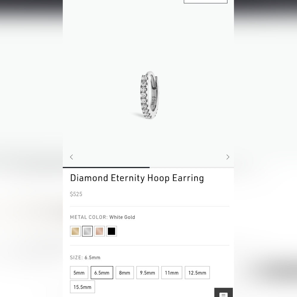 Maria Tash White Gold Eternity Hoop